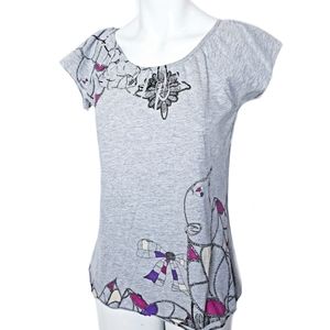 Ripcurl grey floral print short sleeve shirt